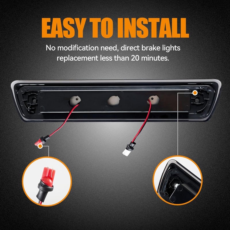 Cxdar Third 3rd Brake Light, LED High Mount Stop Light for 2009-2014 Ford F150, 10-14 Lincoln Mark LT, Rear Center Cab Roof Tail Cargo Lamp, DOES NOT FIT SVT Raptor & Models with Hill Descent Control - Image 4